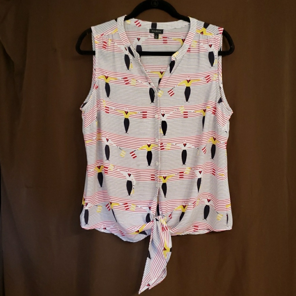 Talbots tie blouse